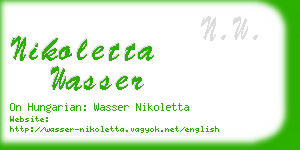 nikoletta wasser business card